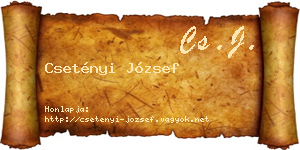 Csetényi József névjegykártya