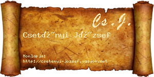 Csetényi József névjegykártya