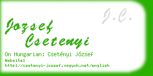 jozsef csetenyi business card