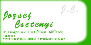 jozsef csetenyi business card